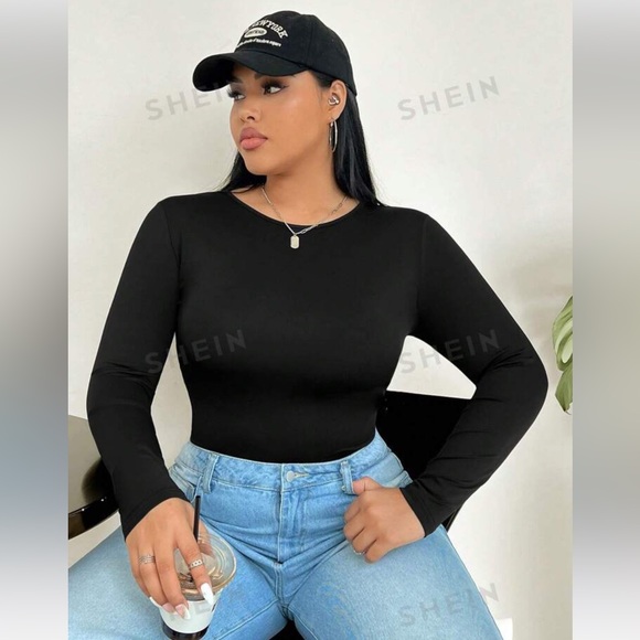 3/30$🤍 SHEIN | Black long sleeve bodysuit - Picture 4 of 7